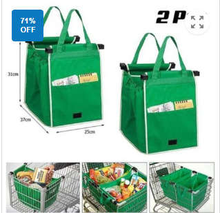 Shopping Cart Fabric Bag Portable Folding Rolling Bag