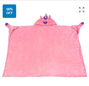 Kids wearable blankets with unicorn LED eyes
