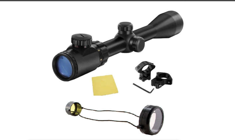 Rifle Scope (3 - 9 X 40 EG) with Scope Rings & Mounts and Scope Lens Caps