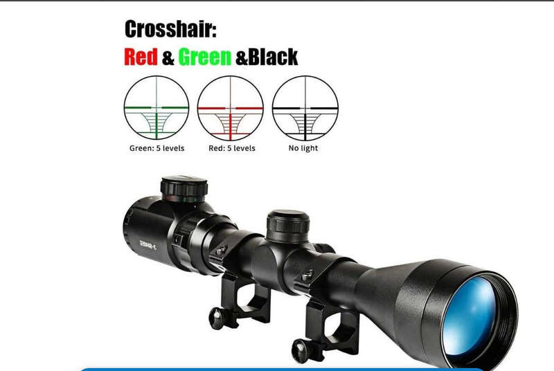 Rifle Scope (3 - 9 X 40 EG) with Scope Rings & Mounts and Scope Lens Caps