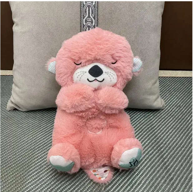 Breathing Otter Sleep Buddy - Soothing Plush Doll with Rhythmic Breathing, Music, and Lights