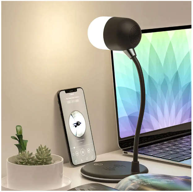 3 In 1 Desk Lamp with Speaker and Wireless Charger