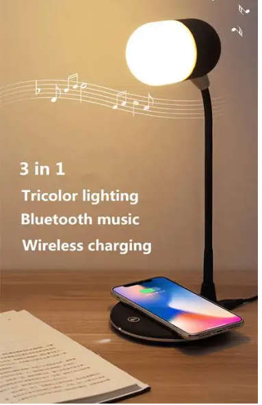 3 In 1 Desk Lamp with Speaker and Wireless Charger