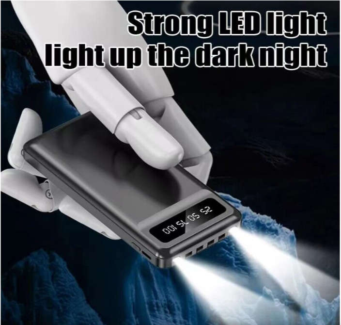 20000mAh Powerbank Portable 4 Output Built In Cable Power Bank Fast Charge