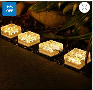 Solar Brick Lights 4 Pack Solar Ice Square Lights Led Deck Lights