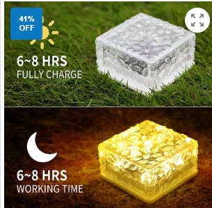 Solar Brick Lights 4 Pack Solar Ice Square Lights Led Deck Lights