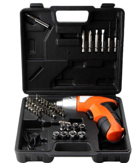Cordless Electric Screwdriver With 45-Piece Bit Set