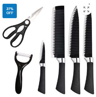 Chef's Knife - Black - 6 Pieces Set