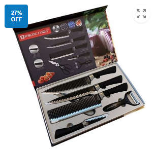 Chef's Knife - Black - 6 Pieces Set