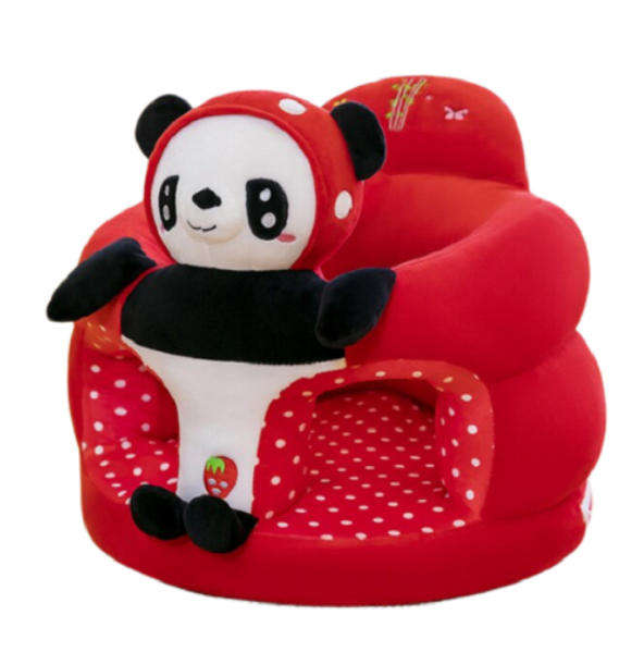 Baby Sofa Support Seat Cover Plush Chair Learning to Sit Comfortable - Red