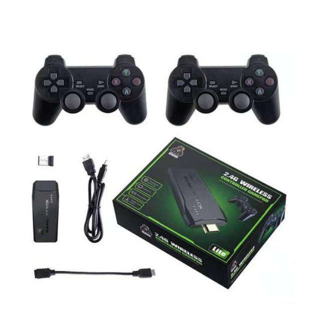 2.4G 4K Ultra HD HDMI Game Stick + 2 x Wireless Controllers Gamepad