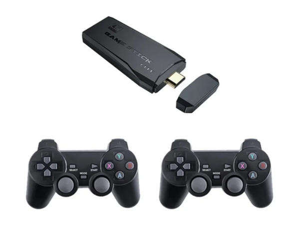 Wireless 2.4G 4K Ultra HD Arcade Game Stick + 2 Controllers Gamepad Set
