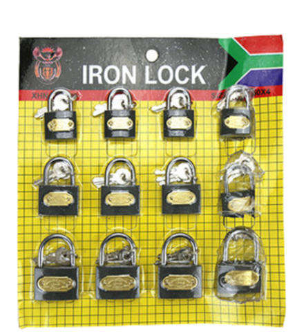 Padlock Steel Iron Lock Set of 12 Pieces
