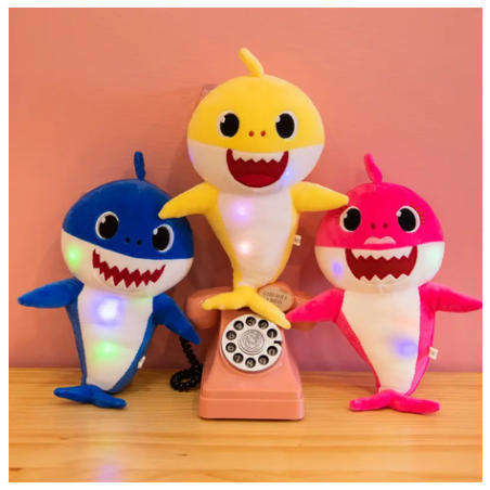 Led Light Singing Baby Shark Doll Children Soft Plush Toy