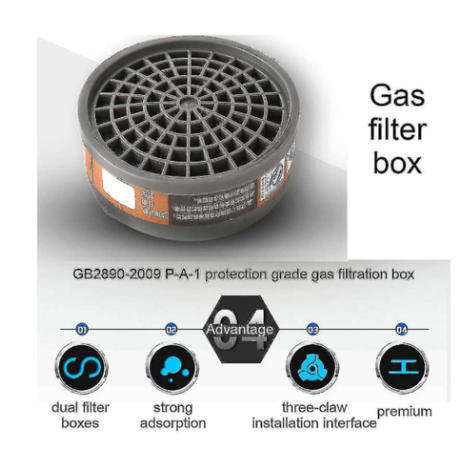 Gas Mask With Safety Goggles, Dust Respirator With Activated Carbon Filter