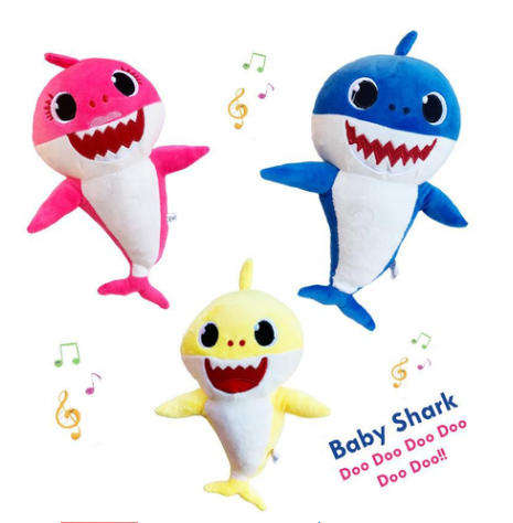 Led Light Singing Baby Shark Doll Children Soft Plush Toy