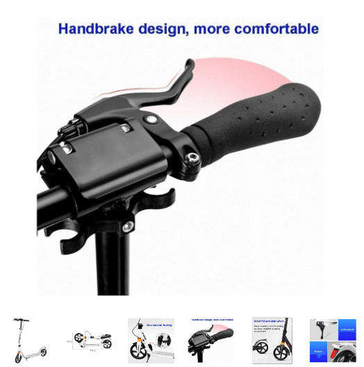 White Commuter Non-Electric Kick Scooter Easy-Folding with Big Wheels