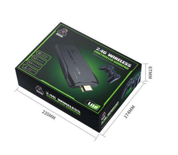 2.4G 4K Ultra HD HDMI Game Stick + 2 x Wireless Controllers Gamepad