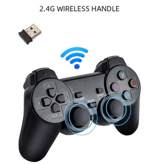 Wireless 2.4G 4K Ultra HD Arcade Game Stick + 2 Controllers Gamepad Set