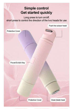 Gradient purple Dual-Head Women's Electric Hair Trimmer for Full Body