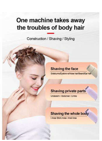 Gradient purple Dual-Head Women's Electric Hair Trimmer for Full Body