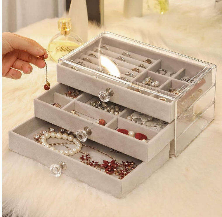Luxury Acrylic 3 Drawer Jewellery Box