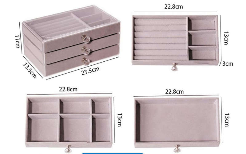 Luxury Acrylic 3 Drawer Jewellery Box