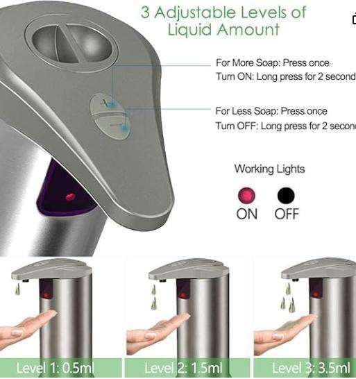 Touchless Automatic Liquid Soap Dispenser Hand Soap Dispenser with Infrared Motion Sensor, Output Co