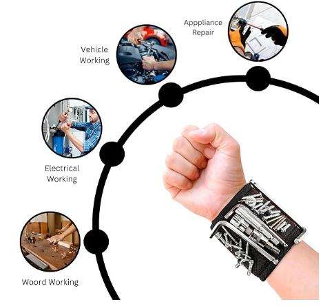 Ciana Magnetic Bracelet for Holding the Screw - With Strong Magnets, Made of Magnetic Polyester with