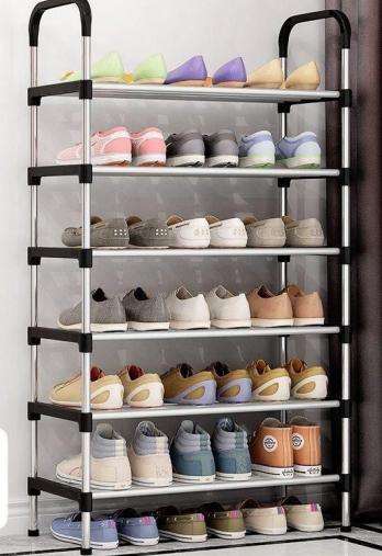 6 Layer Shoe Storage Organizer Rack, Black