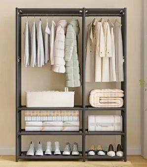 Multi-Function Corner Coat Rack  Simple and fashionable design, the black independent coat rack is p