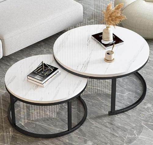 Coffee Table,Round Coffee Table For Living Room, Coffee Table With Storage, Mid Century Modern Coffe