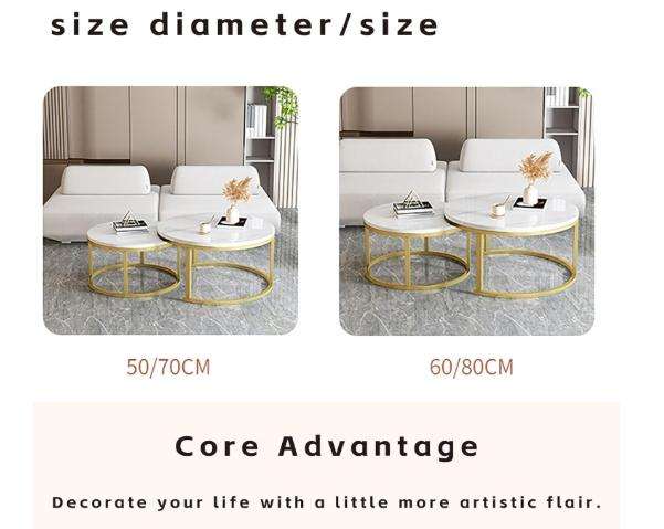 Coffee Table,Round Coffee Table For Living Room, Coffee Table With Storage, Mid Century Modern Coffe