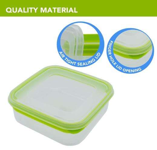 Plastic Containers Square Storage Containers - 6 Pack