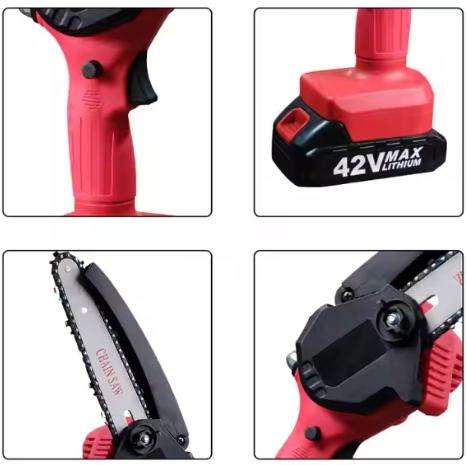 Mini Chainsaw Cordless Battery Powered Handheld Chainsaw with 2 Batteries Portable Electric Chainsaw