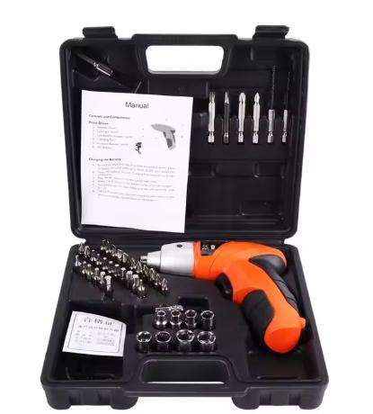45PCS 3.6V Rechargeable Battery Powered Electric Screwdriver Set Cordless Multifunctional Electric S