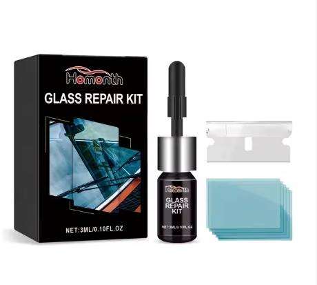 Homonth Glass Repair Kit, Auto Glass Cracks And Scratches Multi-Functional Adhesive Repair Solution