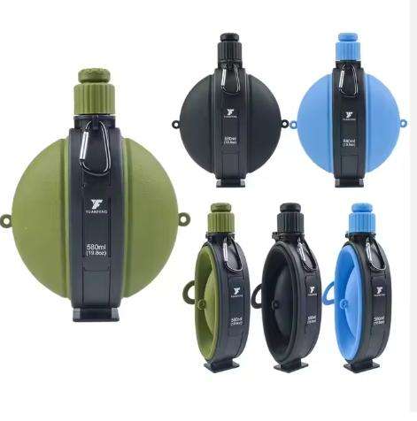 Multi-function Creative Portable Foldable Kettle Summer Camp Outdoors Training Compass Water Bag Sil