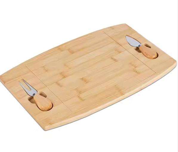 Modern Bamboo Cheese Board Knife Set Serving Tray Knives for Cheese Plate for Serving Charcuterie Bo