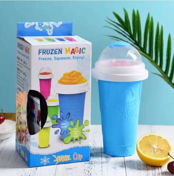 Food Safe DIY Squeeze Slushy Cup Homemade Frozen Magic Ice Slush Maker Slushie Cup Silicone Smoothie