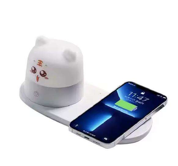 Wireless Induction Mobile Charging LED Night Bedroom Bedside Magnetic Type Base Night Light Multi-fu