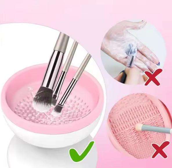 Portable Electric Makeup Brush Cleaner Machine Automatic Silicone Cleanser Beauty Makeup Brushes Eff