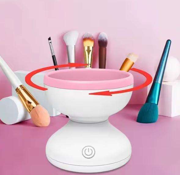 Portable Electric Makeup Brush Cleaner Machine Automatic Silicone Cleanser Beauty Makeup Brushes Eff