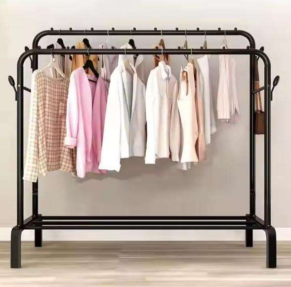 Multifunctional Roller Coat Hanger Metal Clothing Display Rack Clothes Rack Shelf Hat Shoes Storage