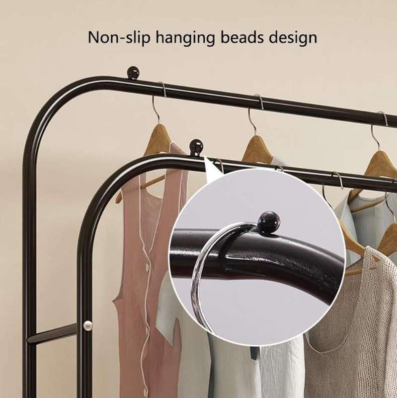 Multifunctional Roller Coat Hanger Metal Clothing Display Rack Clothes Rack Shelf Hat Shoes Storage