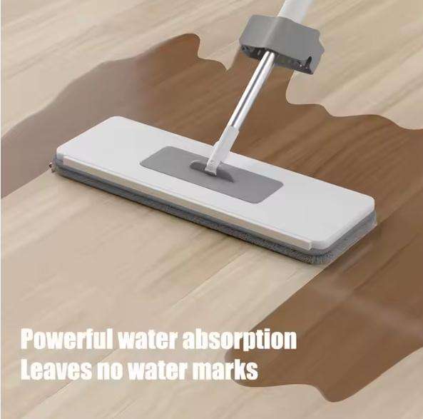Self Wringing Flat Mop Hands-Free 360 Degree Spin Cleaning Mop with 2 Washable Pads Wet Dry Use