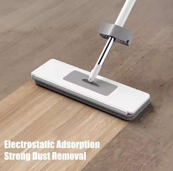 Self Wringing Flat Mop Hands-Free 360 Degree Spin Cleaning Mop with 2 Washable Pads Wet Dry Use