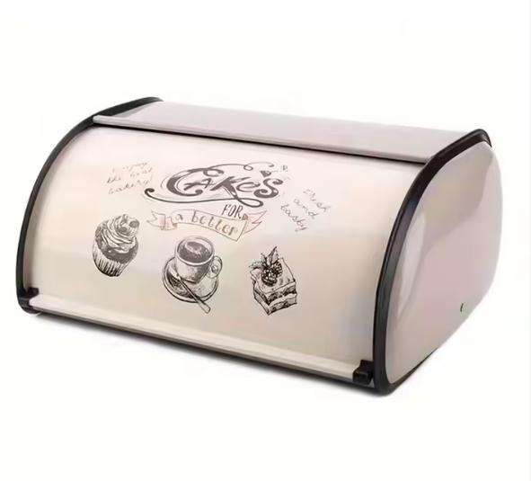 Eco-friendly Metal Steel Bread Box Kitchen Supplies Countertop Bread Storage Container Bread Storage