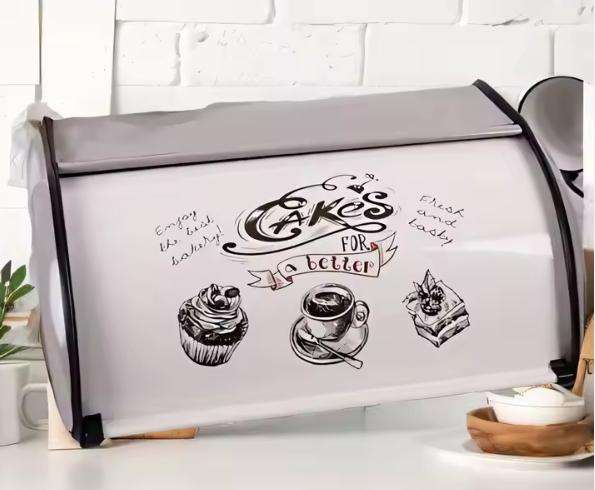 Eco-friendly Metal Steel Bread Box Kitchen Supplies Countertop Bread Storage Container Bread Storage