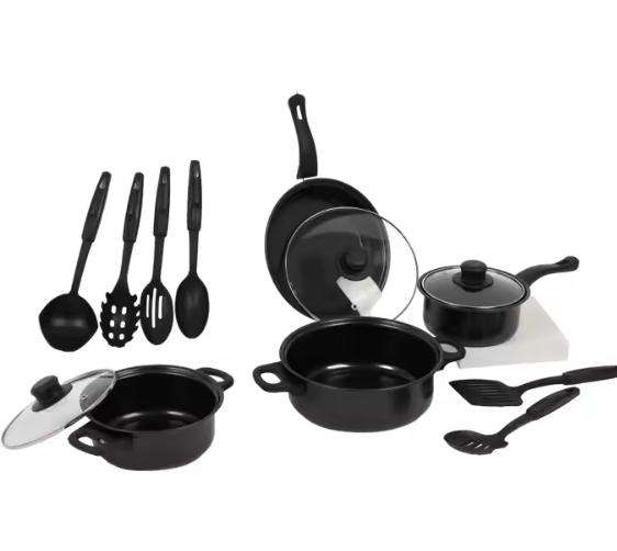Cookware Sets Black Pot and Pans Cast Iron Cooking Pot Cookware Set